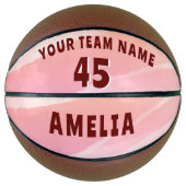 Ballon De Basket Aquarelle Abstraite moderne Nom de l'équipe Panier (Devant)