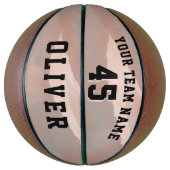 Ballon De Basket Aquarelle Abstraite moderne Numéro de l'équipe (Vertical)