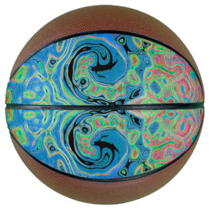 Ballon De Basket Aquarelle bleu Super Abstrait rétro liquide