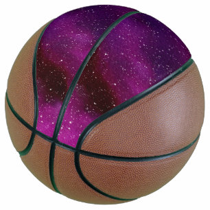 Ballon De Basket Aquarelle Galaxies rose violet
