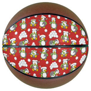 Ballon De Basket Arrière - plan de pingouins de Noël