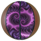 Ballon De Basket Art fractal abstrait spirale rose violet vif (Vertical)