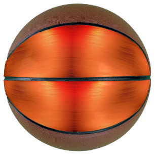 Ballon De Basket Aspect en métal orange brossé