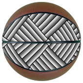 Ballon De Basket Bandes modernes en noir, blanc et gris - cool (Devant)