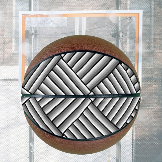 Ballon De Basket Bandes modernes en noir, blanc et gris - cool