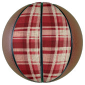 Ballon De Basket Bandes Plaid Crème Rouge (Vertical)