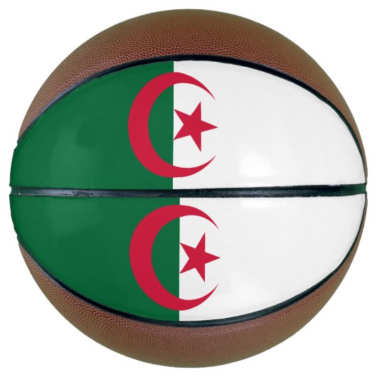 Ballon De Basket Basket-ball complet avec drapeau d'Algérie (Devant)