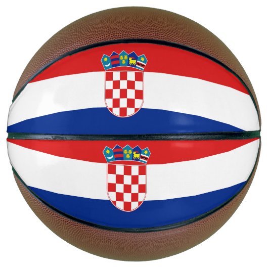 Ballon De Basket Basket-ball complet avec drapeau de la Croatie (Devant)