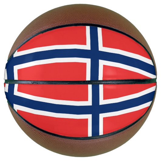 Ballon De Basket Basket-ball complet avec drapeau de la Norvège (Devant)