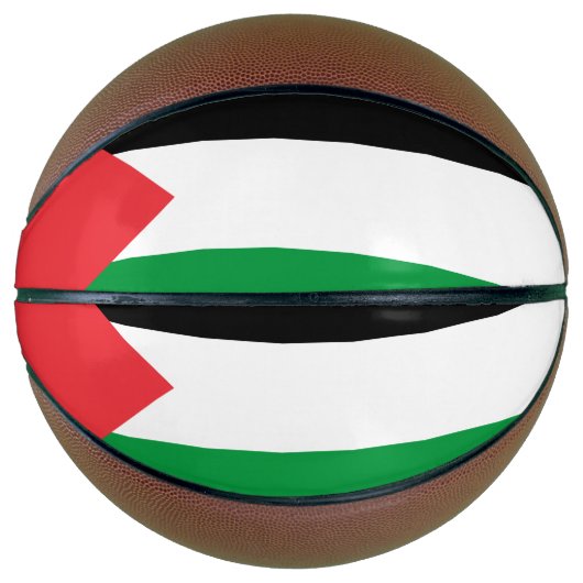 Ballon De Basket Basket-ball complet avec drapeau de la Palestine (Devant)
