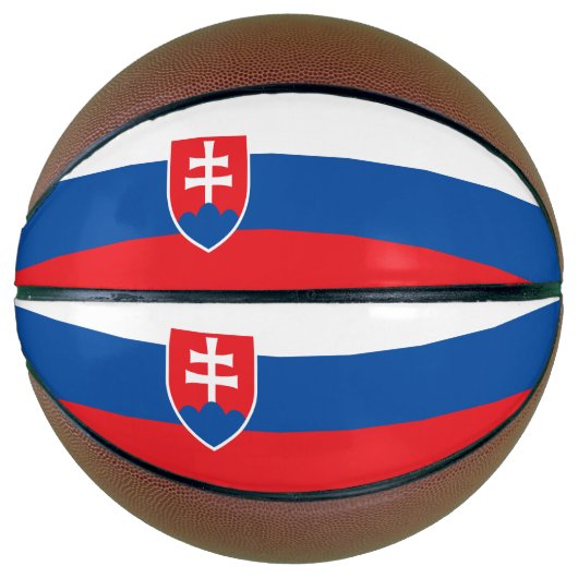 Ballon De Basket Basket-ball complet avec drapeau de la Slovaquie (Devant)