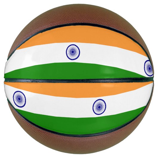 Ballon De Basket Basket-ball complet avec drapeau de l'Inde (Devant)