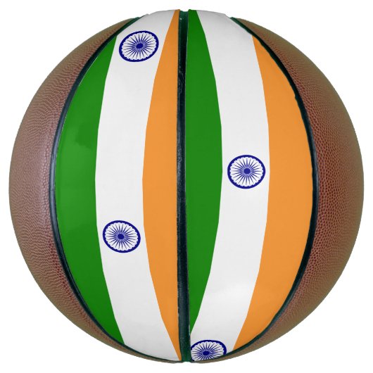 Ballon De Basket Basket-ball complet avec drapeau de l'Inde (Vertical)