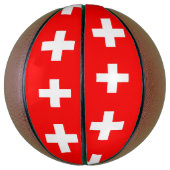 Ballon De Basket Basket-ball complet avec Drapeau de Suisse (Vertical)