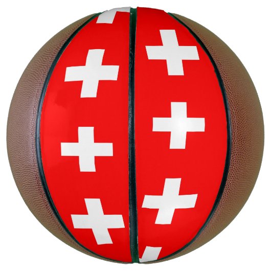 Ballon De Basket Basket-ball complet avec Drapeau de Suisse (Vertical)