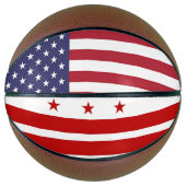 Ballon De Basket Basket-ball complet avec drapeau de Washington DC (Devant)