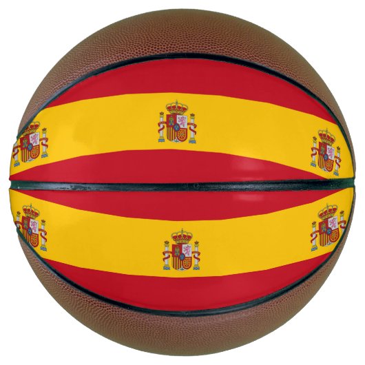 Ballon De Basket Basket-ball complet avec drapeau d'Espagne (Devant)