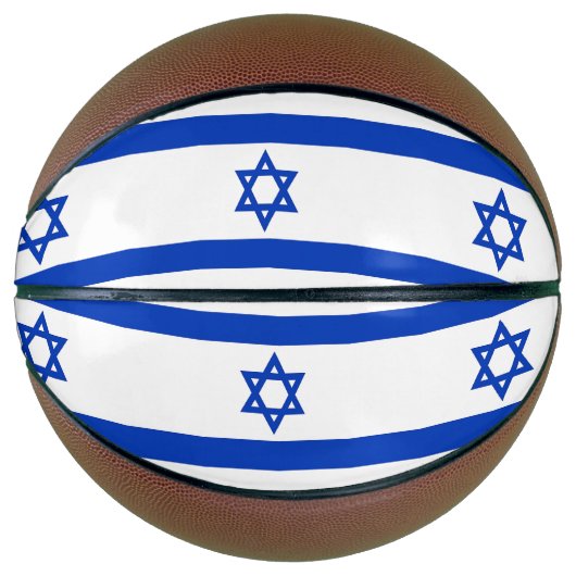 Ballon De Basket Basket-ball complet avec drapeau d'Israël (Devant)