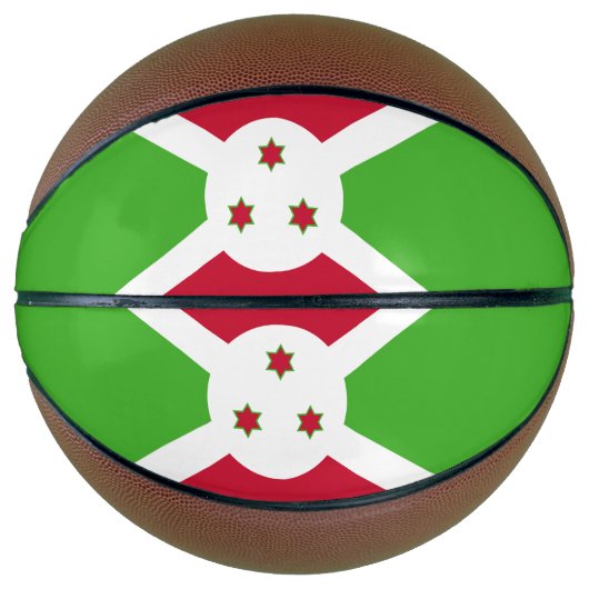 Ballon De Basket Basket-ball complet avec drapeau du Burundi (Devant)