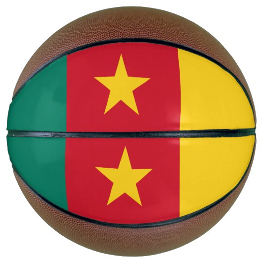 Ballon De Basket Basket-ball complet avec drapeau du Cameroun (Devant)