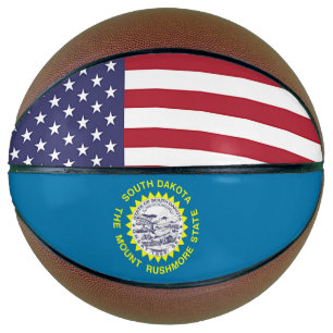Ballon De Basket Basket-ball complet avec drapeau du Dakota du Sud