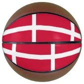 Ballon De Basket Basket-ball complet avec drapeau du Danemark (Devant)