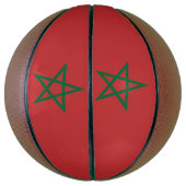 Ballon De Basket Basket-ball complet avec drapeau du Maroc (Vertical)