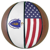 Ballon De Basket Basket-ball complet avec Drapeau du Massachusetts  (Vertical)