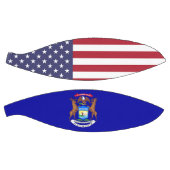 Ballon De Basket Basket-ball complet avec drapeau du Michigan USA (Panneaux)