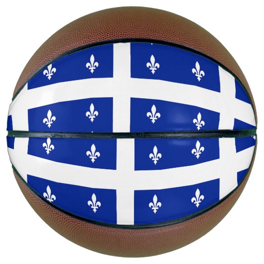 Ballon De Basket Basket-ball complet avec drapeau du Québec (Devant)