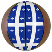 Ballon De Basket Basket-ball complet avec drapeau du Québec (Vertical)