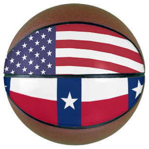 Ballon De Basket Basket-ball complet avec drapeau du Texas