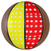 Ballon De Basket Basket-ball des flocons jaunes et rouges (Vertical)