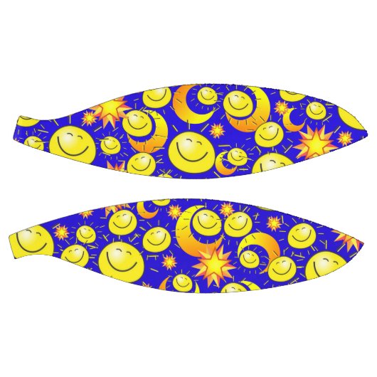 Ballon De Basket Basket-ball Jaune étoiles Soleil Lune Bleu (Panneaux)