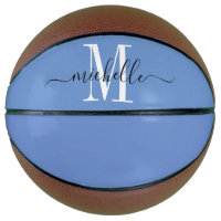 Basket-ball monogrammé de la fille bleue personnal