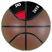 Ballon De Basket Basket-ball noir et rouge avec nom de l'équipe (Droite)