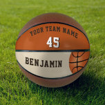 Ballon De Basket Basket-ball personnalisé avec numéro de nom d'équi<br><div class="desc">Basket-ball personnalisé avec le numéro de nom d'équipe. Ce basket-ball personnalisé et personnalisé est un cadeau parfait pour les joueurs de basket-ball, les coéquipiers, les entraîneurs, vos amis et votre famille. Personnalisez-le avec votre nom d'équipe, votre numéro et votre nom. Le design a un ballon de basket sur le côté....</div>