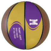 Ballon De Basket Basket-ball personnalisé en or violet (Vertical)