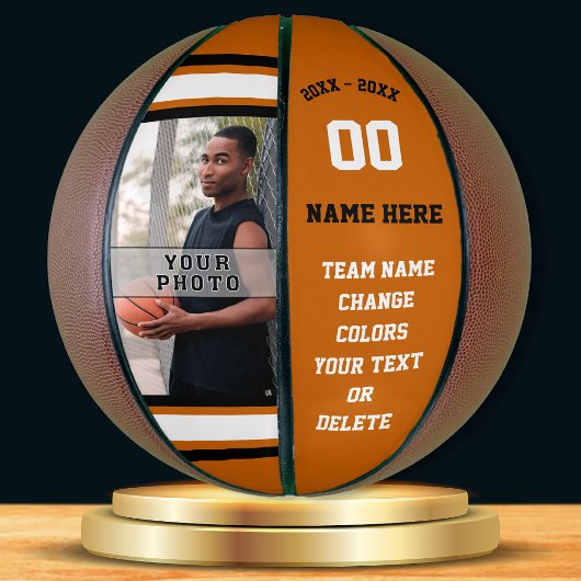 Ballon De Basket Basket-ball personnalisé orange, blanc, noir