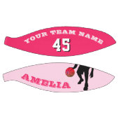 Ballon De Basket Basket-ball rose avec numéro de nom d'équipe (Panneaux)