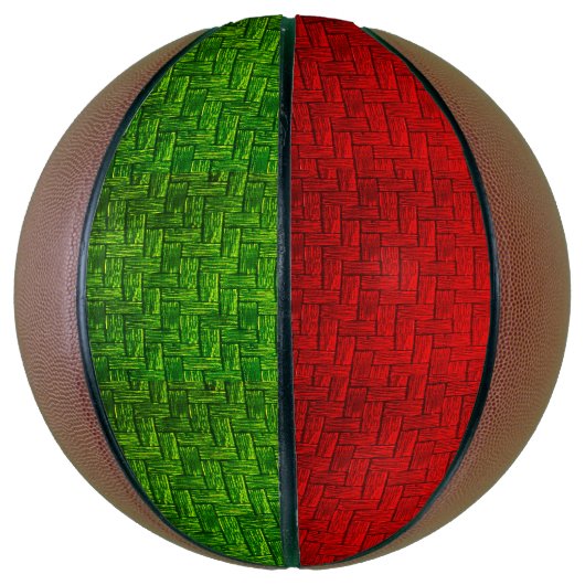 Ballon De Basket Basket-ball rouge et bloc vert (Vertical)