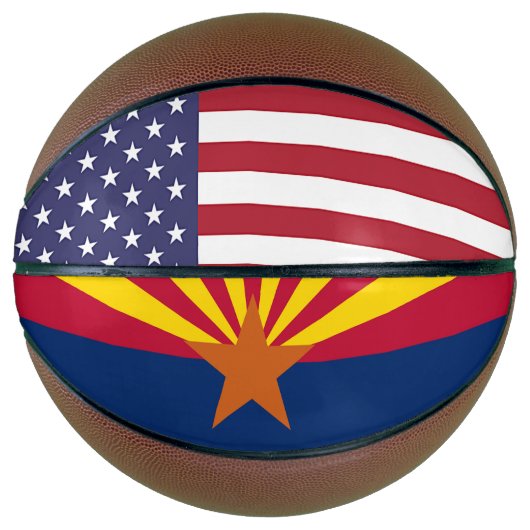 Ballon De Basket Basket complet avec Drapeau de l'Arizona, États-Un (Devant)
