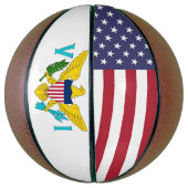 Ballon De Basket Basket complet avec drapeau des îles Vierges (Vertical)