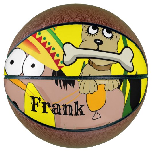Ballon De Basket Basket mexicain Donkey Dog Sombrero (Devant)