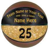 Ballon De Basket Basket noir et or Personnalisé pour les filles (Devant)