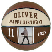 Ballon De Basket Basket photo moderne Joyeux Anniversaire (Devant)