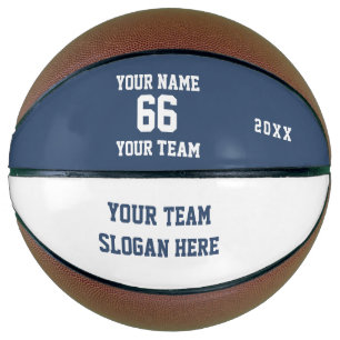 Ballon De Basket Basketball Bleu Personnalisé avec Nom, Numéro, Équ