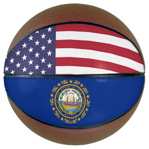 Ballon De Basket Basketball complet avec drapeau du New Hampshire U