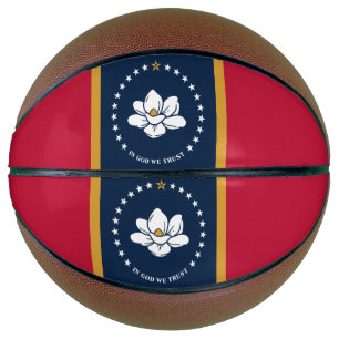 Ballon De Basket Basketball de taille réelle avec le drapeau du Mis