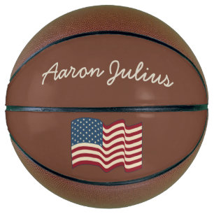 Ballon De Basket Basketball drapeau américain vintage personnalisé